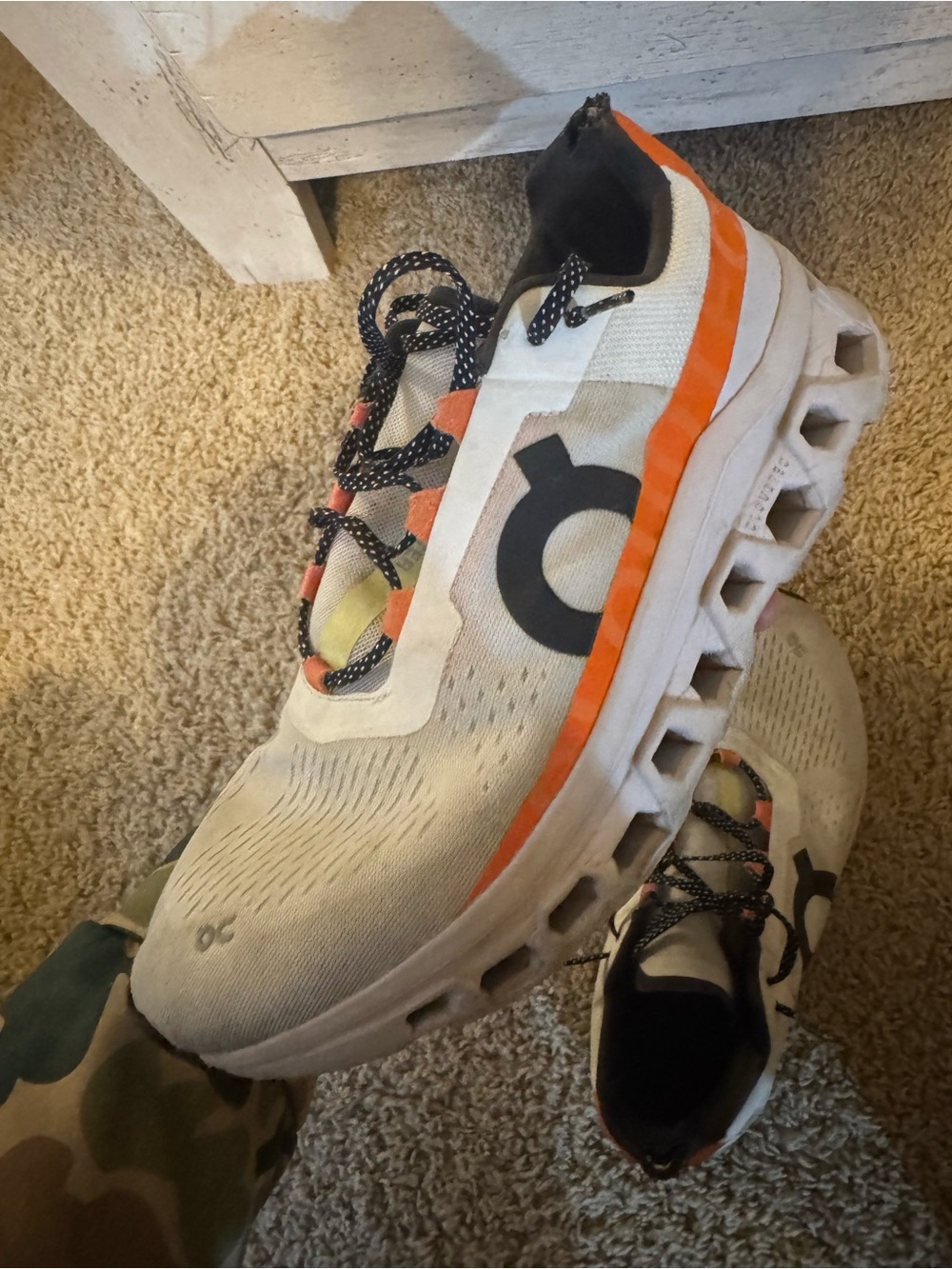 On Running Men’s Cloudnova Sneakers - White with Orange and Black